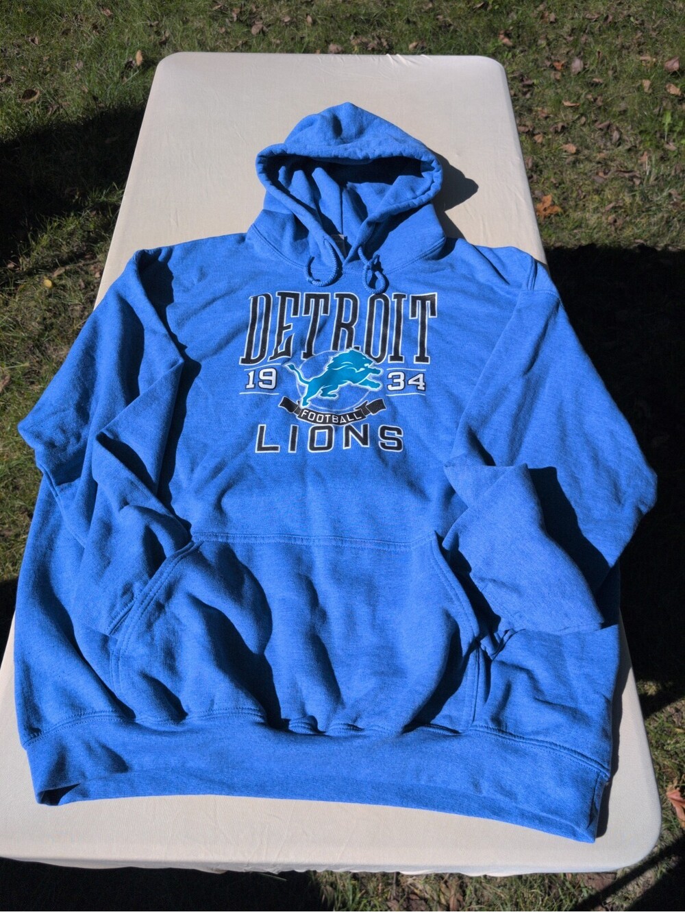 CSA Detroit Lions Hoodie XL Sparkle Glitter Logo NFL Football Pullover Like New